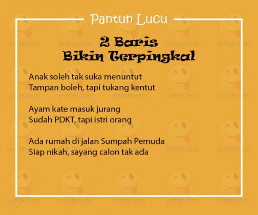 Pantun Lucu 2 Baris Paling Populer yang Bikin Terpingkal - YEDEPE.COM