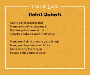 Pantun Lucu Bahasa Indonesia 1