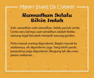 Materi Stand Up Comedy Ramadhan