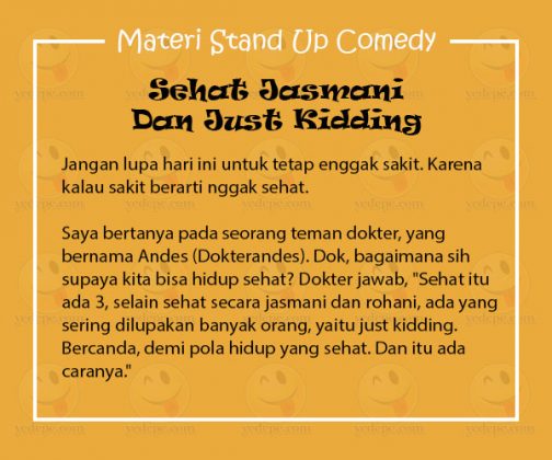 Materi Stand Up Comedy Tentang Kesehatan - YEDEPE.COM