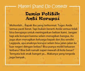 Materi Stand Up Comedy Tentang Politik